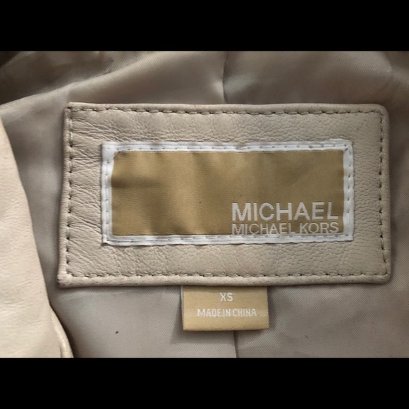Beige Michael Kors leather jacket - Picture 2 of 2